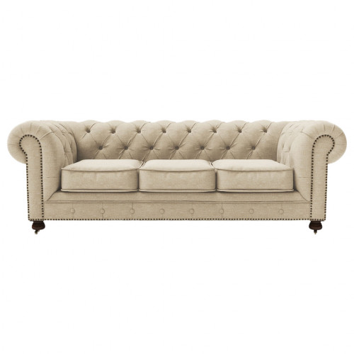диван chesterfield lux трехместный прямой кремовый в Нижнем Тагиле