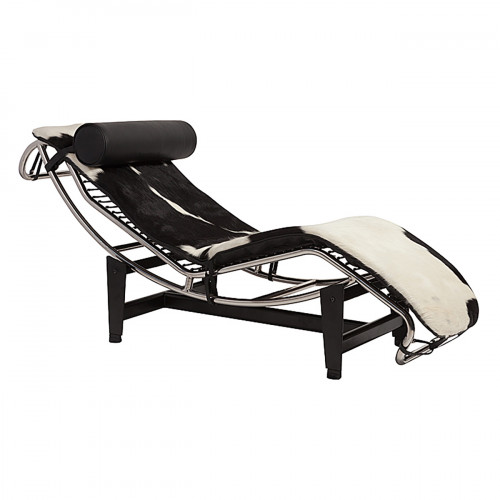 шезлонг chaise longue lc4 черно-белый в Нижнем Тагиле