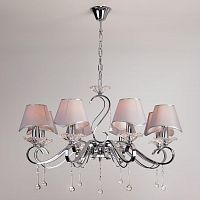 подвесная люстра eurosvet kelly 10085/8 хром/прозрачный хрусталь strotskis в Нижнем Тагиле