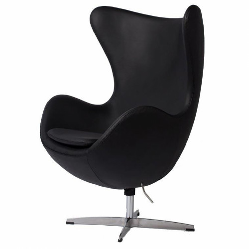 кресло egg chair кожа черное в Нижнем Тагиле