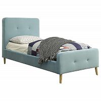 кровать button tufted flannelette blue 140х200 в Нижнем Тагиле