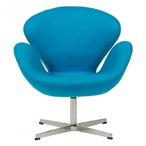 кресло swan chair кашемир голубое в Нижнем Тагиле