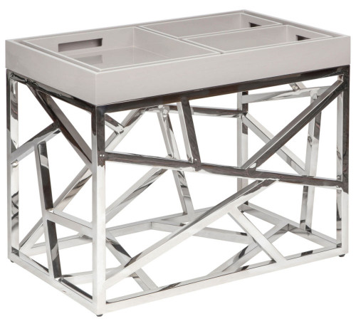 стол журнальный geometric с ящичками белый, хром в Нижнем Тагиле