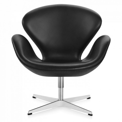 кресло swan chair кожа черное в Нижнем Тагиле