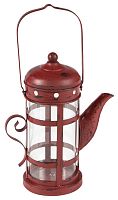 подсвечник-фонарь красный в виде чайника с ручкой old kettle, 27 см в Нижнем Тагиле