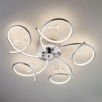 потолочная светодиодная люстра eurosvet agata 90089/5 хром в Нижнем Тагиле