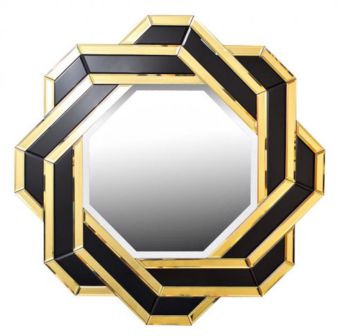 зеркало круглое декоративное в черно-золотой раме kolos в Нижнем Тагиле