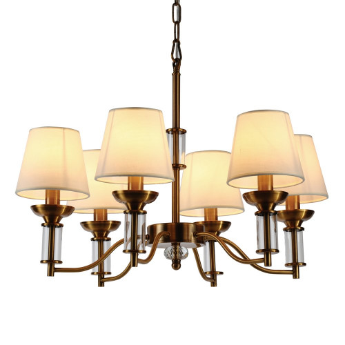 люстра walters 6 от delight collection прозрачная/бежевая/латунь в Нижнем Тагиле