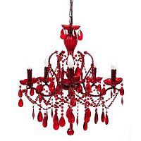 люстра 19th c. rococo iron & smoke crystal round (красная) красная в Нижнем Тагиле