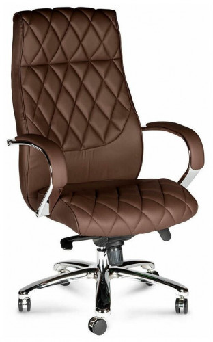 кресло для руководителя norden chairs бонд, обивка: искусственная кожа, цвет: экокожа темно-коричневая в Нижнем Тагиле