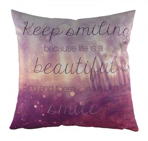 подушка с принтом keep smiling в Нижнем Тагиле
