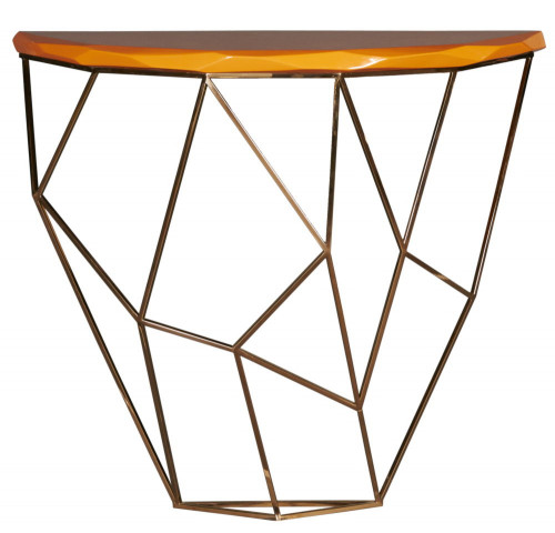 консоль geometric 100x38x90 металл, коричневая столешница в Нижнем Тагиле