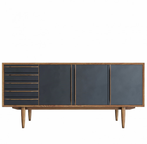 комод bruni black три дверки черный в Нижнем Тагиле