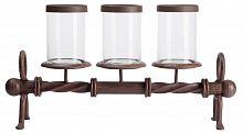 подсвечник металлический коричневый со стеклом на 3 свечи glass pillar, 51 см в Нижнем Тагиле