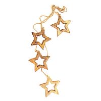 гирлянда новогодняя подвесная звезды деревянные с отверстием wooden stars, 65 см в Нижнем Тагиле