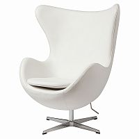 кресло egg chair кожа белое в Нижнем Тагиле