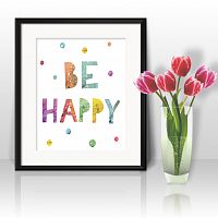 постер be happy а4 в Нижнем Тагиле