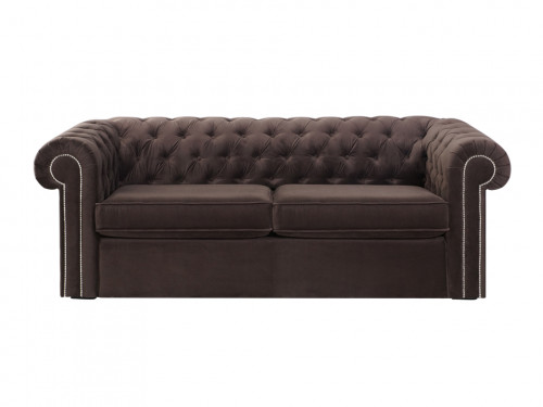 диван chesterfield прямой коричневый 105х208 в Нижнем Тагиле