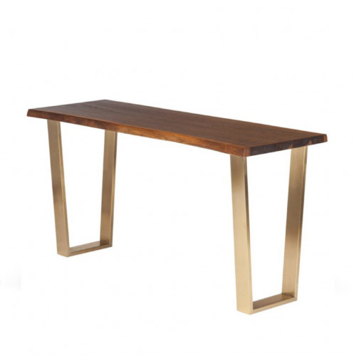 консоль wood&steel коричневая, золото в Нижнем Тагиле