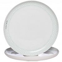 тарелка белая с бирюзовым рисунком 30*30*3,3 в Нижнем Тагиле