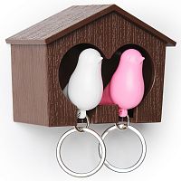 держатель+брелок для ключей двойной sparrow коричневый-белый-розовый в Нижнем Тагиле
