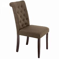 стул деревянный amelia dark walnut / fabric brown в Нижнем Тагиле