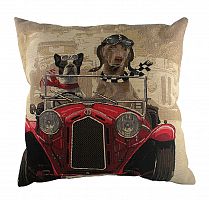 подушка с забавными собаками на красном автомобиле doggie drivers red в Нижнем Тагиле