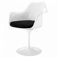 стул eero saarinen style tulip armchair черная подушка в Нижнем Тагиле