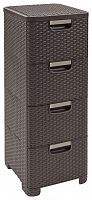 комод c 4 отделениями rattan style тёмно-коричневый в Нижнем Тагиле
