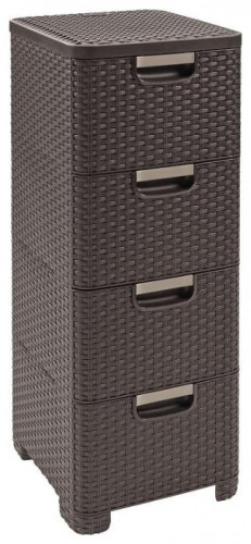 комод c 4 отделениями rattan style тёмно-коричневый в Нижнем Тагиле
