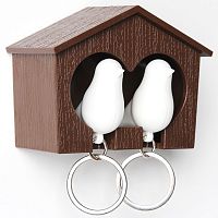 держатель+брелок для ключей двойной sparrow коричневый-белый в Нижнем Тагиле