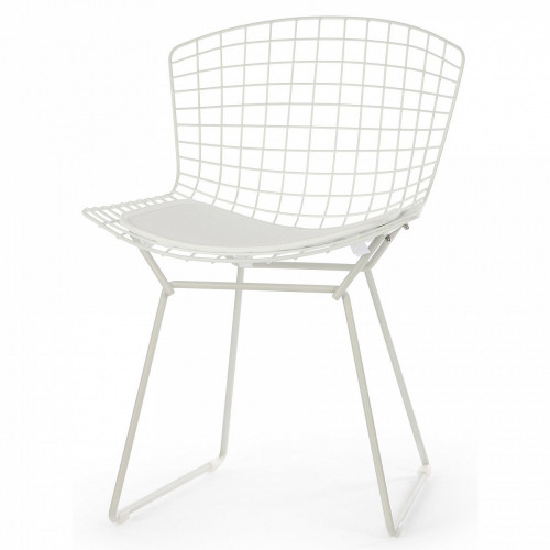 стул bertoia side кожаный standart белый в Нижнем Тагиле