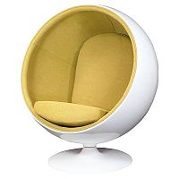 кресло eero ball chair бело-горчичное в Нижнем Тагиле