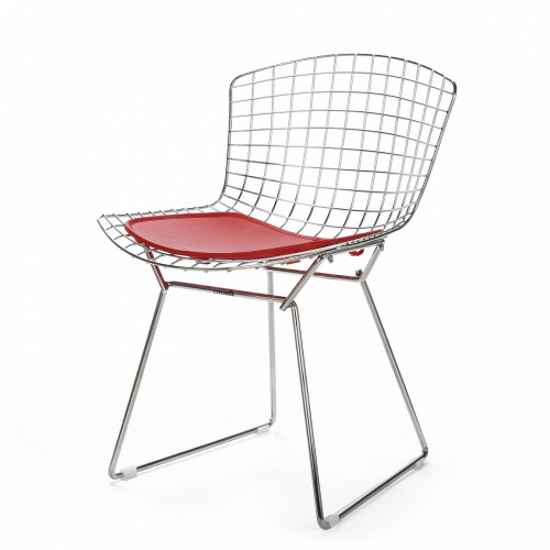 стул bertoia side кожаный standart красная подушка в Нижнем Тагиле