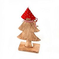 украшение новогоднее ель деревянная красная в горошек love tree, 28х12х6 см в Нижнем Тагиле