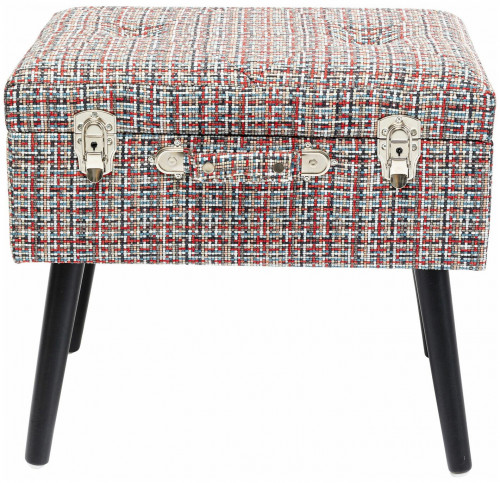 kare design пуф suitcase, коллекция "чемодан" 50*45*35, полиэстер, лен, полиуретан, сосна, красный в Нижнем Тагиле
