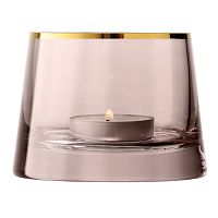 подсвечник стеклянный коричневый с золотым ободком для чайной свечи light, 6,6 см в Нижнем Тагиле
