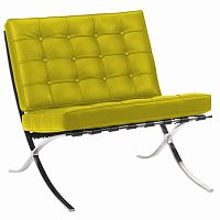 кресло barcelona chair кожа лимонное в Нижнем Тагиле