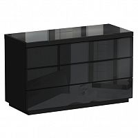 комод kristal 3 ящика черный глянец в Нижнем Тагиле