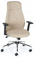 кресло для руководителя norden chairs милан, обивка: текстиль, цвет: ткань светло-бежевая в Нижнем Тагиле