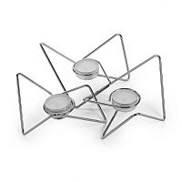набор подсвечников серебряных металлических для чайных свечей tri-angular loop, 7 см, 3 штуки в Нижнем Тагиле