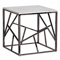 стол журнальный black chrome cube 55*55*56 см хром, белый в Нижнем Тагиле