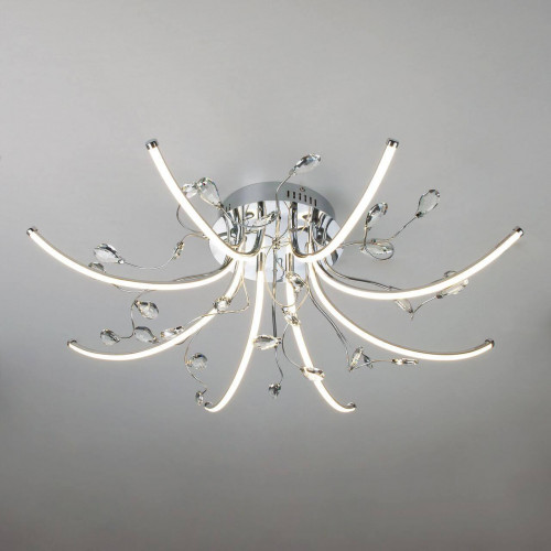 потолочная светодиодная люстра eurosvet sacura 90087/8 хром в Нижнем Тагиле
