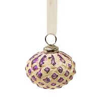 шар новогодний фиолетовый со снежным декором snow ball, 8х7х7 см в Нижнем Тагиле