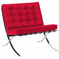 кресло barcelona chair экокожа красное в Нижнем Тагиле
