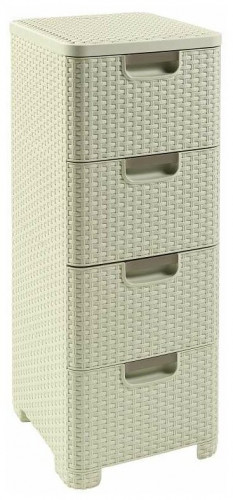 комод c 4 отделениями rattan style кремовый в Нижнем Тагиле