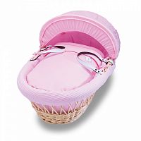 колыбель-переноска gift wicker moses basket натуральная, розовое белье в Нижнем Тагиле