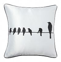 подушка с птичками на проводах birdies on a wire white в Нижнем Тагиле